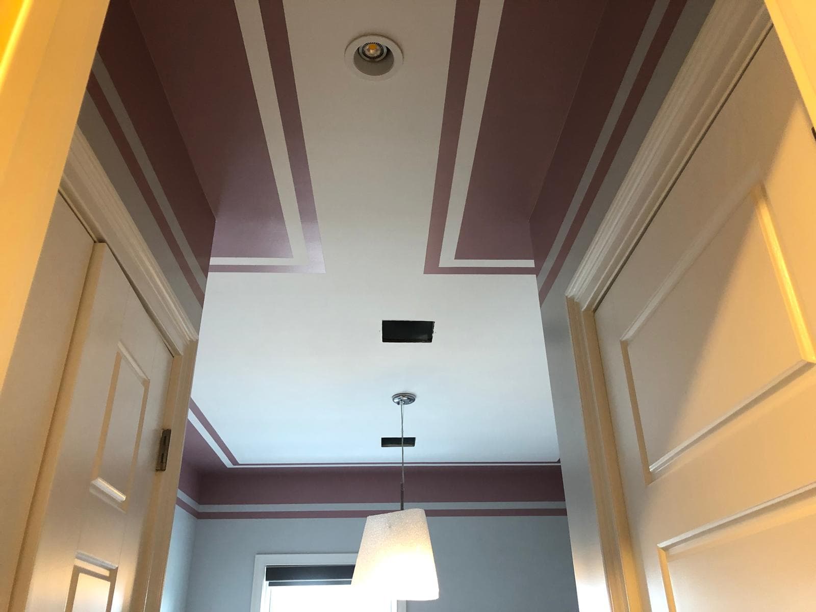 Modern Interior Painting with Geometric Stripes image 2