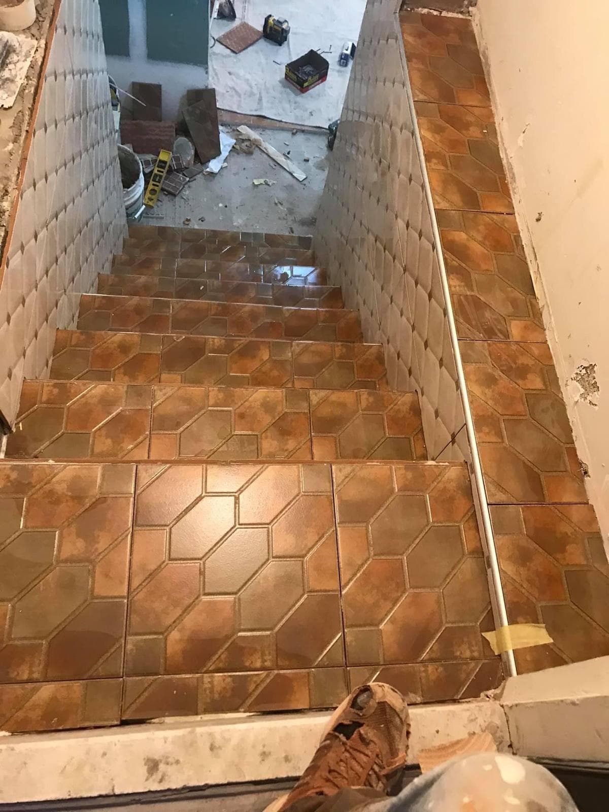 Staircase Transformation with Ceramic Tile Finish image 4